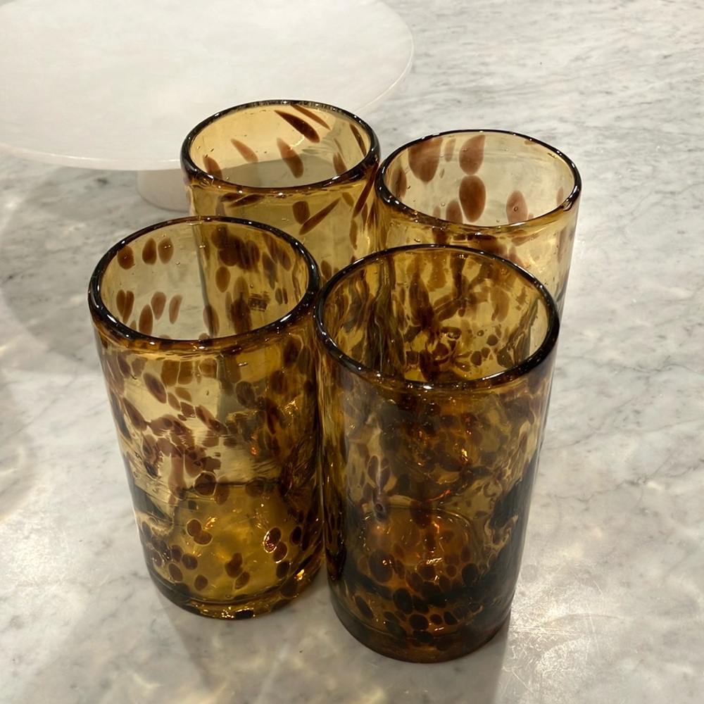 NOVICA Handblown Tortoise Drinking Glasses